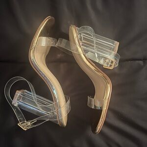 Rose Gold Cape Robbin Chunky Block High Heels